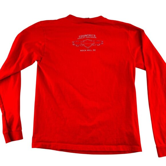 Harley-Davidson Red Star Logo Long Sleeve T-Shirt Women's Size M - Picture 5 of 5